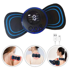 Portable USB Electric Neck Massager – Mini Cervical EMS Massage Enhancer with Cable for Pain Relief