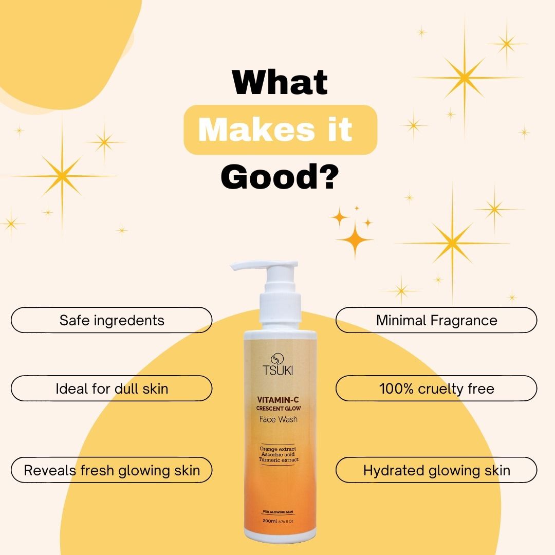 TSUKI VITAMIN-C CRESCENT GLOW FACEWASH (200 ml)