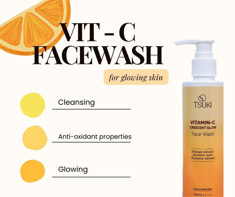 TSUKI VITAMIN-C CRESCENT GLOW FACEWASH (200 ml)