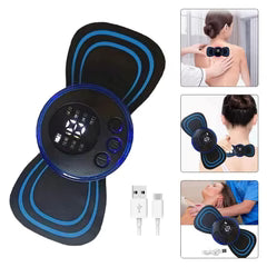 Portable USB Electric Neck Massager – Mini Cervical EMS Massage Enhancer with Cable for Pain Relief